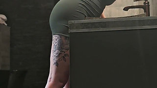 A Camera in a Public Restroom Catches a Strange Man Fucking a Girl Who Is Washing Her Panties.