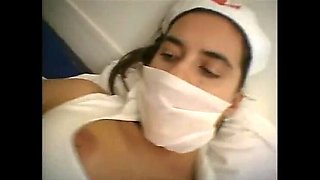 Old doctor drilling nurse with double penetration and anal masturbation