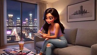 Stepdaughter's Forbidden Thirst Makes Her Porn Theater Virgin for Stepdad (AI)