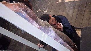 Plastic Wrapped and Pumped with Cock