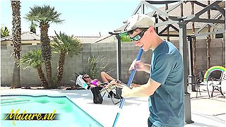 Skinny Milf Sofie Marie Seduces Her Poolboy