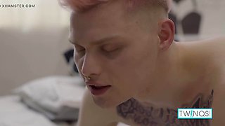 Brunette Logan Spanks and Fucks Leo Alfano Twink