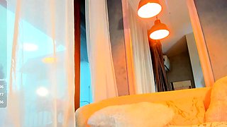 Curly Blonde Teen Records Solo Dildo Masturbation