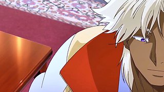 Titan dominates bride in bed after erotic anime feast