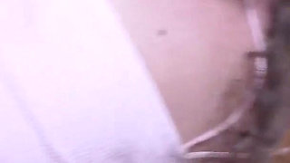 Kinky Housesitter Fucks Dildo in Stockings & Satin Gloves Taking off Panties in Owners Kitchen