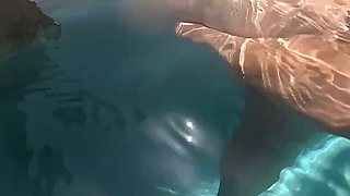 Underwater Sex with 2 Cum Shots with Her Step Grandson