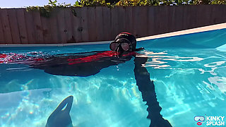 Neoprene Pool Swim Snorkel Breath-holds in Tight Mares Wetsuit