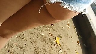 Hot PriscilaWife in Shorts Flashing Ass on Street – Amateur Latina POV