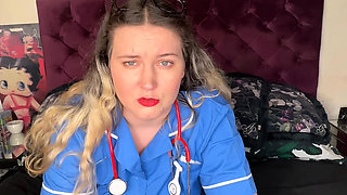 Nurse Ffw Blowing Her Nose and Finally Getting a Sneeze