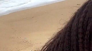 Babe Can I Cum on Your Tits? - Cock Flashing on the Beach