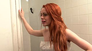 Redhead stepsister gets fucked hard at the wedding