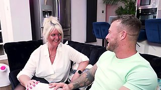 GILF AF Mature Blonde Anal on Couch