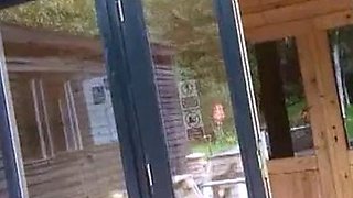 Slutty blonde schoolgirl cheerleader loves to suck and fuck