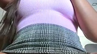 Blonde tight pussy babe solo toy fun in glamour masturbation
