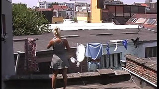 Pretty French Blonde Blows an Old Sack