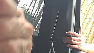 Flash Cock to a Girl in the Car!