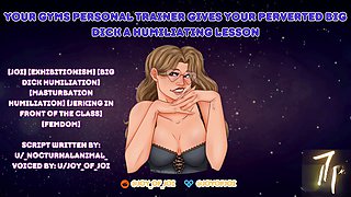 Your gym's private trainer Joyofjoiva teaches your naughty big dick a humiliating lesson