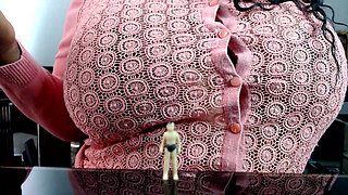 Macro Man Giant Breast Comparison - Ebony Giantess Mael