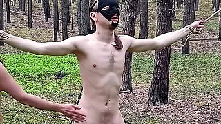 Roman Gets Tied up and Spanked with Nettles in the Middle of a Forest!