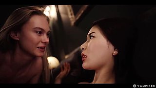 Blonde Vampire Nancy Ace Bites Hot Asian Lesbian - Hypnotic Pussy Eating & Femdom Trailer