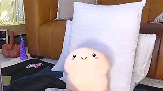 Enjoying a big twist fuck machine