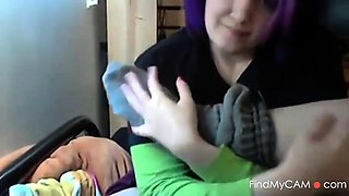 Emo Goth Girl's Foot Fetish Webcam Show