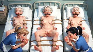 Nursing Home Fetish - Bound Grannies Moaning From Foot Licking