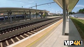 Vip4k. sexy gastarbeiter fellating for currency