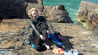 Triple Wetsuit Layer Fetish Vibrator Cum Play in Full Neoprene