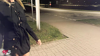 Horny Slut Fucked in the Middle of the Train Station!!
