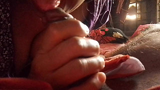 Tamil girl sucks her husband's penis and pleases him