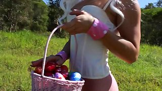Amateur POV Toy Hardcore Gaping Enemas: Secretcrush Easter Bunny Milk Enemas, Anal Creampie, G