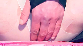 Tiny block sissy wears nylons