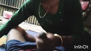 Desi Village Handjob Cumshot - Stepbrother's Penis Close-Up Sex Video