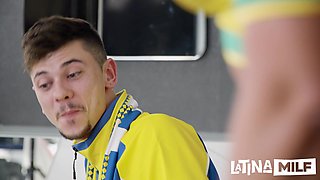 Sara Blonde Charms in Wild Latina Stepmom Scene