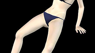 Animated 3D Porn - Very Beautiful Girl Masturbating with Banana Till Orgasm