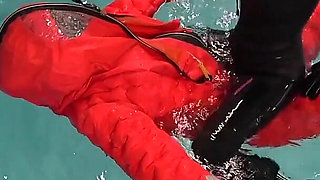 Human Life Raft - Inflated Suit Slave Pool Domination