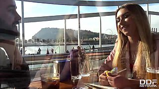 The Horny Tourist: Slim College Babe Blows Massive Boner