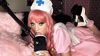 Latex slut solo anal masturbation
