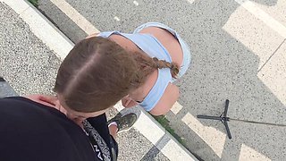 HottPussyTits Public Bridge Blowjob Fuck