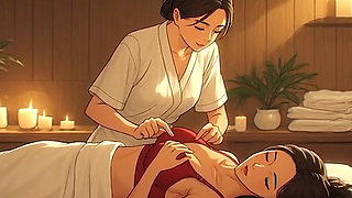 AI Generated Cartoon content, Uncensored video of mature Anime MILF, First Time Massage with Orgasm in the hotel