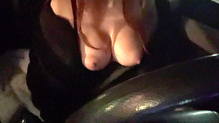 Italian Horny Big Juicy Tits Artemisia Love Flashing Her Tits While Driving Around
