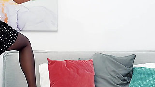 Angelika Grays Sheer Black Pantyhose High Heels Bts