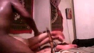 Amateur Interracial Cuckold with Tied-Up Girl