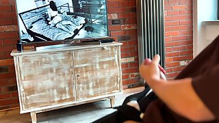 A bound Cuckold watches his lecherous girlfriend Slut