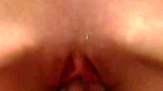 Horny blonde mastrubates and rides big cock