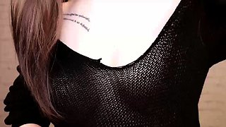 Sensuous schoolgirl flashing her tight holes on webcam