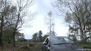 Slut Cheating Wife MILF Bree Branning Sucks off Swinger in Back of Car
