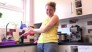 Housewife Alexia Plays For You in the Kitchen