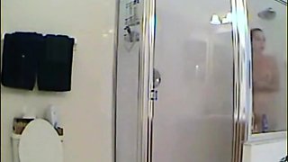 MILF stepmother spied in the shower